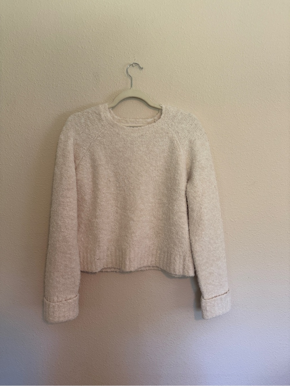 Rachel Zoe Cream Bouclé Crewneck Sweater